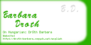 barbara droth business card